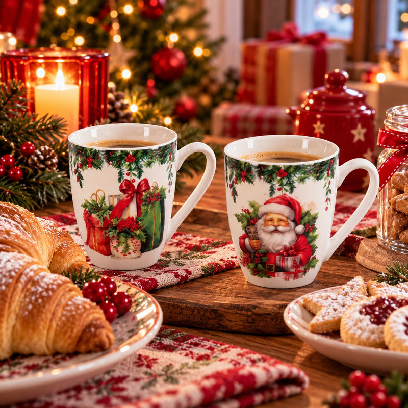 Ad Trend Tasse Mug Weihnachts-Assortiert Ø8xH10 cm 1 Stk. – Dekorative Tasse zum Weihnachtsfrühstück