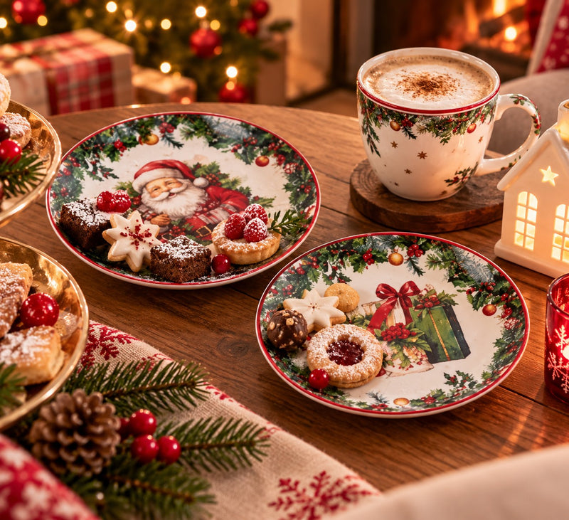 Ad Trend Flacher Teller Weihnachtsdesign mit sortiertem Dekor Ø27 cm 1 Stk. – Tischzubehör für Weihnachten