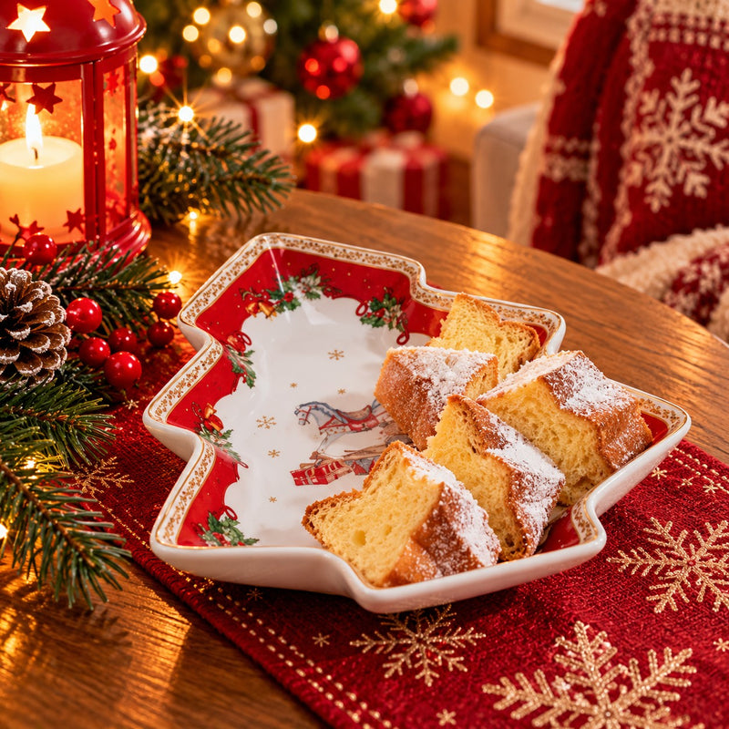 Ad Trend Weihnachtsteller in Form eines Weihnachtsbaums aus Keramik 19x16 cm – Dekoratives Accessoire für den Weihnachtstisch
