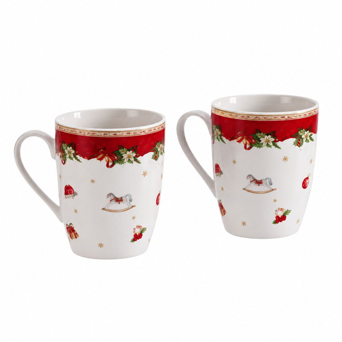 Ad Trend Set 2 Becher Mug Weihnachten 360 ml Ø8xH11 cm – Dekorative Becher zum Weihnachtsfrühstück