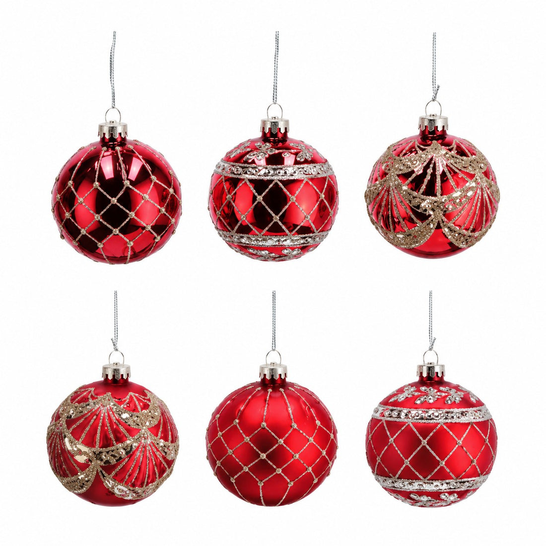 Ad Trend Weihnachtskugel aus rotem Glas sortiert Ø8 cm 1 Stk. – Weihnachtsbaumschmuck