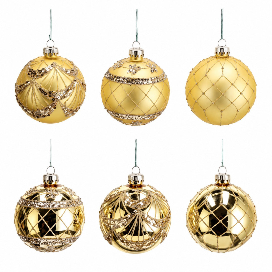 Ad Trend Weihnachtskugel aus Glas Gold sortiert Ø8 cm 1 Stk. – Weihnachtsbaumschmuck