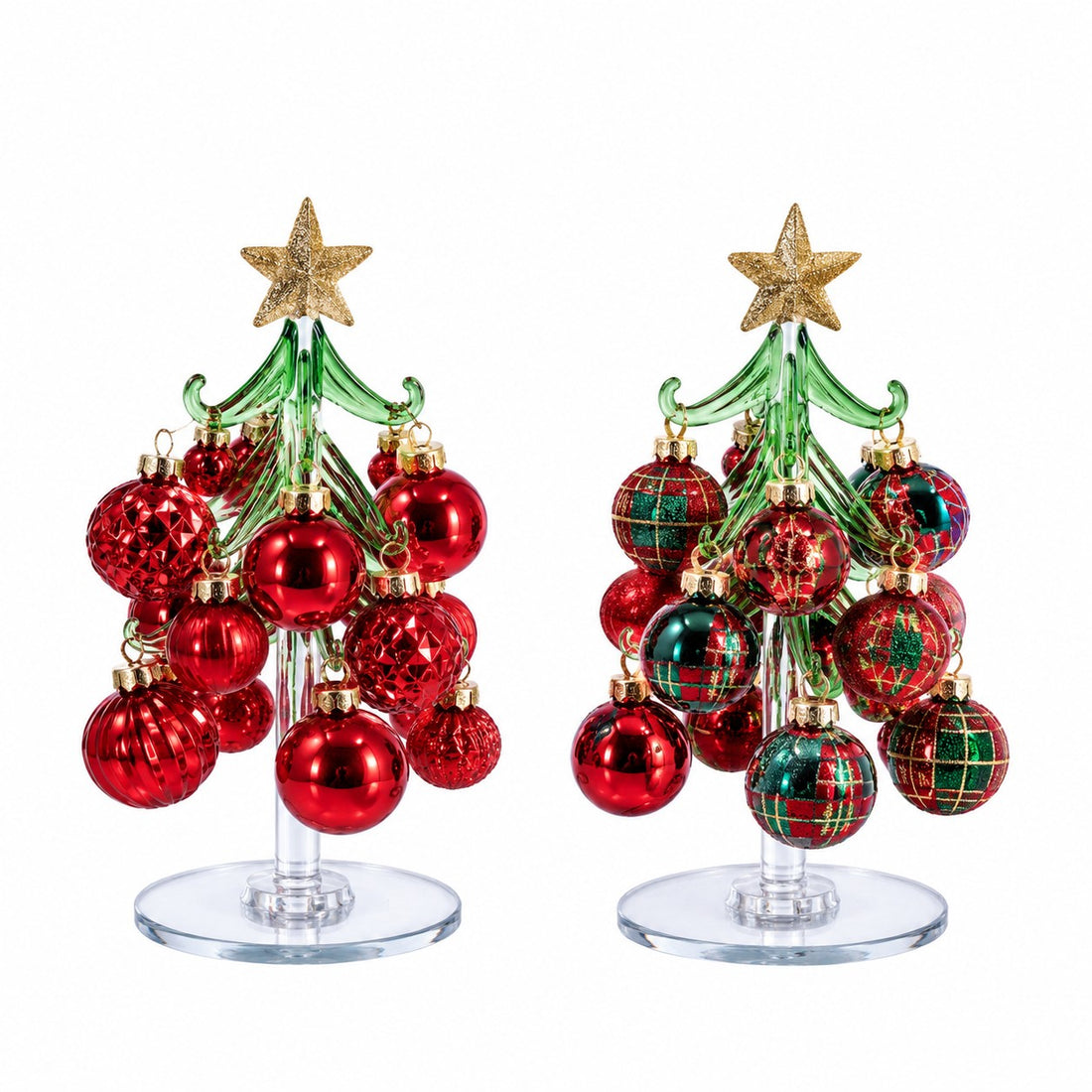 Ad Trend Weihnachtlicher Dekorativer Baum mit sortierten Glaskugeln Ø7xH15,5 cm 1 Stk. – Weihnachtsdeko für das Zuhause