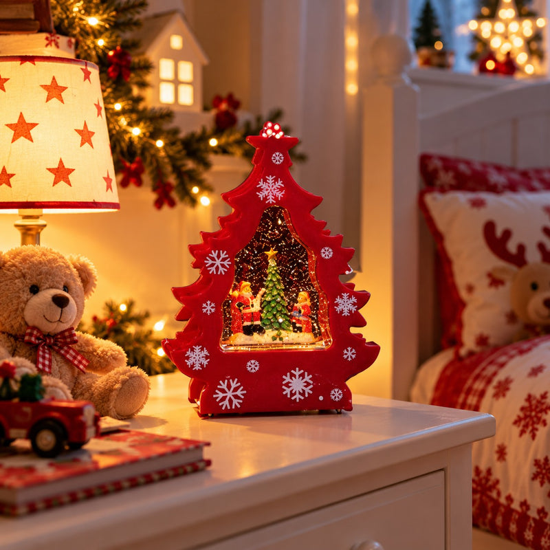 Ad Trend Weihnachtsbaum mit LED-Lichtern und Musik 18x7xH24,5 cm – Leuchtende und musikalische Weihnachtsdekoration für zu Hause