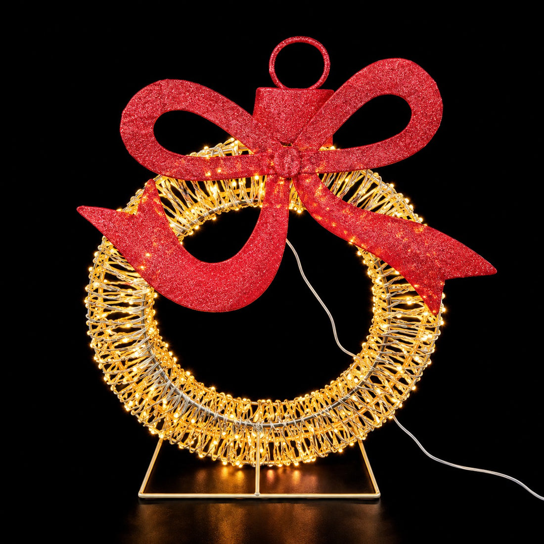 Ad Trend Weihnachtskugel Leuchtend Gold aus Kunststoff und Eisen mit 500 LED-Leuchten IP44 58x22xH73 cm – Weihnachtsdekoration für Außen