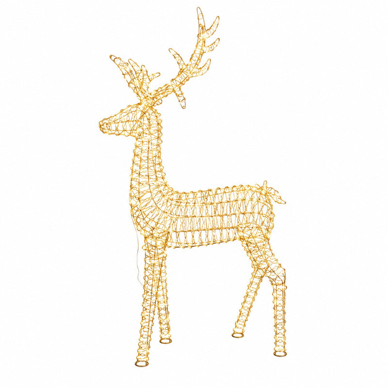 Ad Trend Leuchtender weihnachtlicher Rentier Gold mit 2400 LED warmweiß IP44 110x340xH200 cm – Weihnachtsdeko für Innen- und Außenbereich