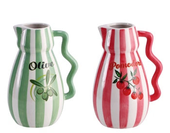 Ad Trend Dekorative Vase in Krugenform aus Keramik sortiert 13x16xH12 cm 1 Stk – Wohnaccessoire für Blumen und Pflanzen, Dekoration für das Zuhause