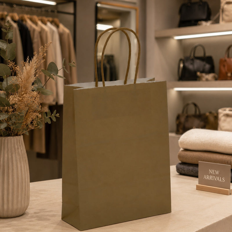 L'Arcolaio Shopper Kraft Gold Geschenkverpackung 18x7x24 cm 10er Pack