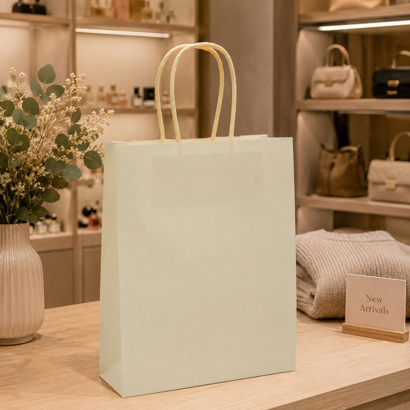 L'Arcolaio Shopper Kraft Creme Weihnachtsgeschenke 22X10X29 Karton 10 Stk