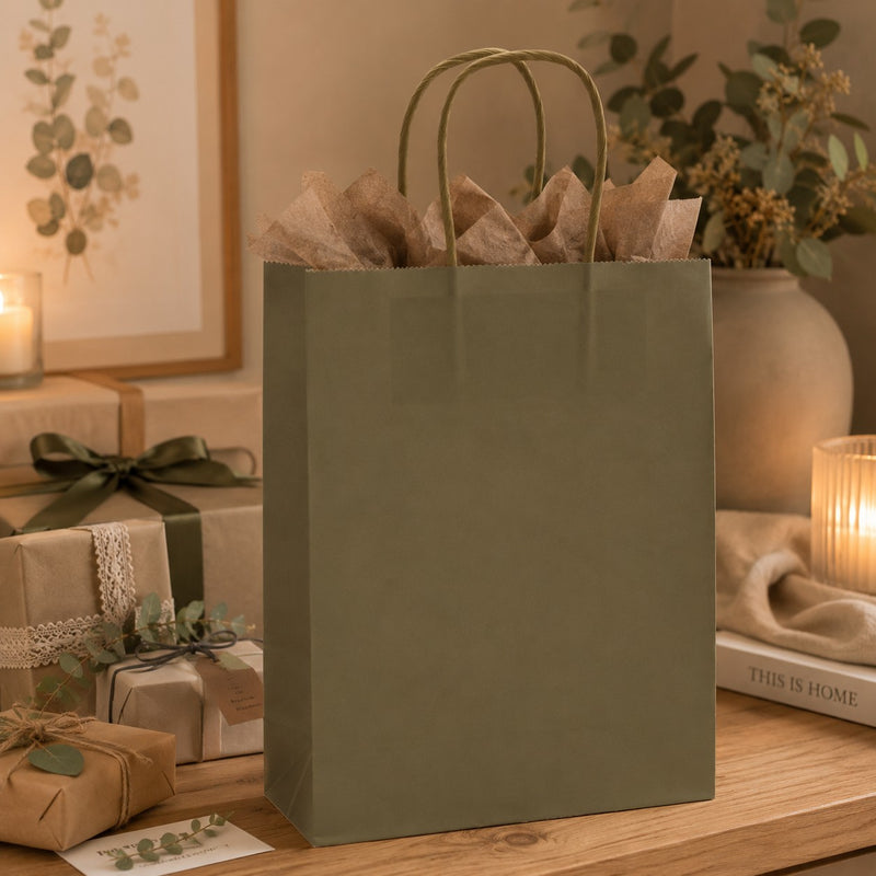 L'Arcolaio Shopper Kraft Grün Weihnachtsgeschenke 22X10X29 Pack 10 St
