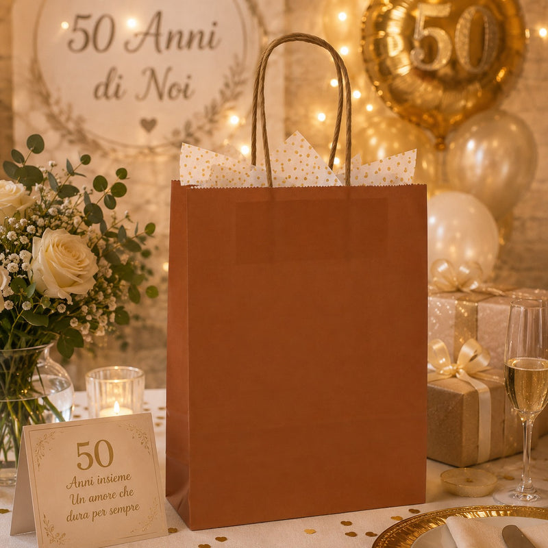 L'Arcolaio Einkaufstasche Kraft Rost Weihnachtsgeschenke 22x10x29 10 Stk.