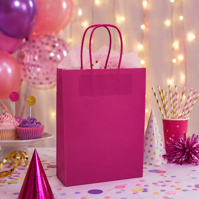 L'Arcolaio Einkaufstasche Kraft Fuxia Weihnachtsgeschenke 26X11X34 Cm Packung 10 Stk