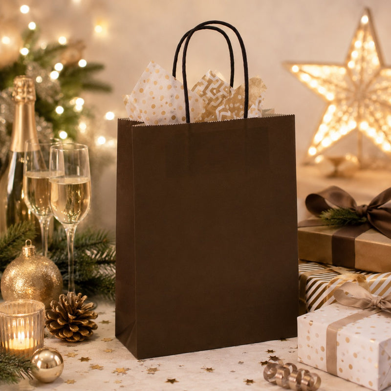 L'Arcolaio Shopper Kraft Braun Weihnachtsgeschenke 26X11X34 Cm Pack 10 Stk