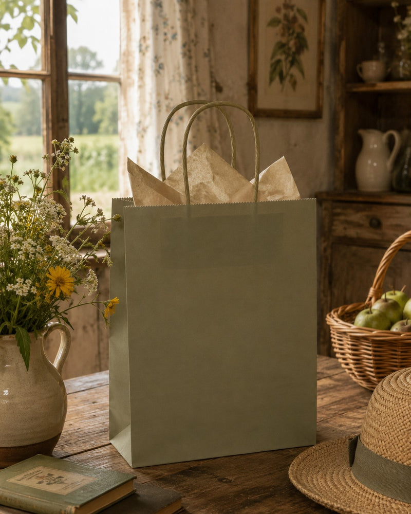 L'Arcolaio Shopper Kraft Grün Weihnachtsgeschenke 54X14X45 Cm Karton 10 Stk