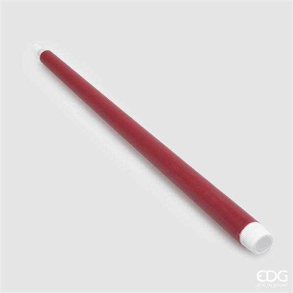 EDG Enzo De Gasperi Set 2 Candele LED Touch a Stelo Burgundy H34 Ø2,2 cm IP20 – Decorazione Natalizia