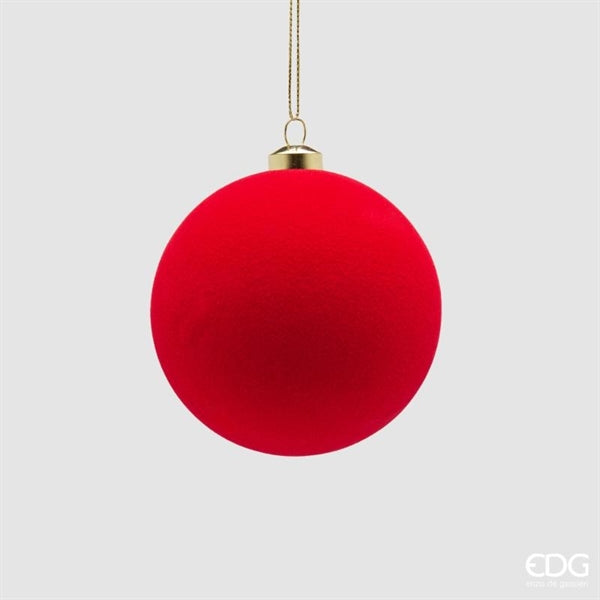 EDG Enzo De Gasperi Weihnachtskugeln aus Samt Rot Ø8 cm – Set mit 8 Stk.