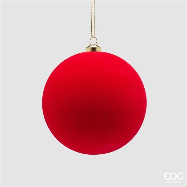 EDG Enzo De Gasperi Weihnachtskugeln aus Samt Rot Ø10 cm – Set 6 Stk.