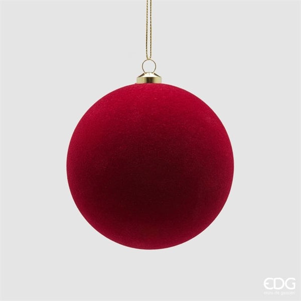EDG Enzo De Gasperi Weihnachtskugeln aus Samt Burgund Ø10 cm – Set 6 Stk.