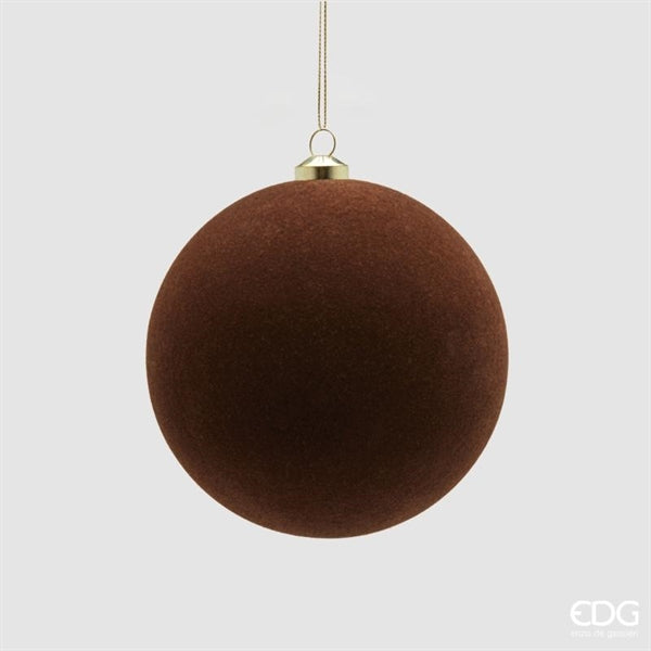 EDG Enzo De Gasperi Weihnachtskugeln aus Samt Dunkelbraun Ø10 cm – Set 6 Stk.