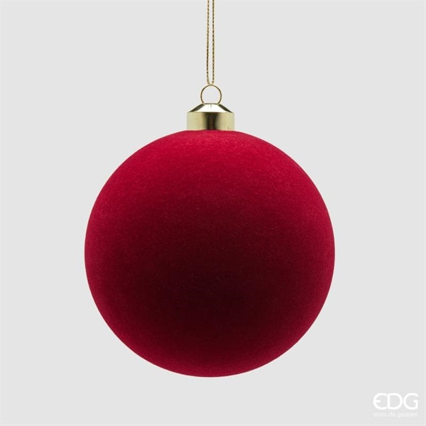 EDG Enzo De Gasperi Weihnachtskugeln Samtstoff Bordeaux Ø12 cm – Set 4 Stk.