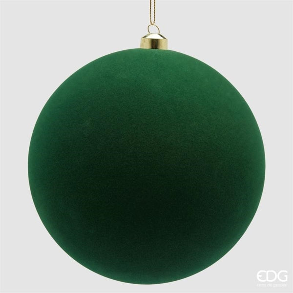 EDG Enzo De Gasperi Weihnachtskugeln aus Samt Dunkelgrün Ø20 cm – Weihnachtsschmuck