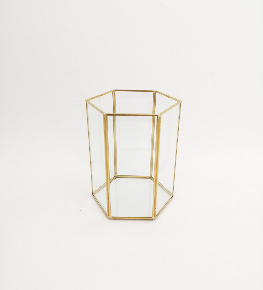 Vimin Box Cilindro Geometrico Vetro Metallo H 17,5 Cm L 12,5 Cm L 12,5 Cm