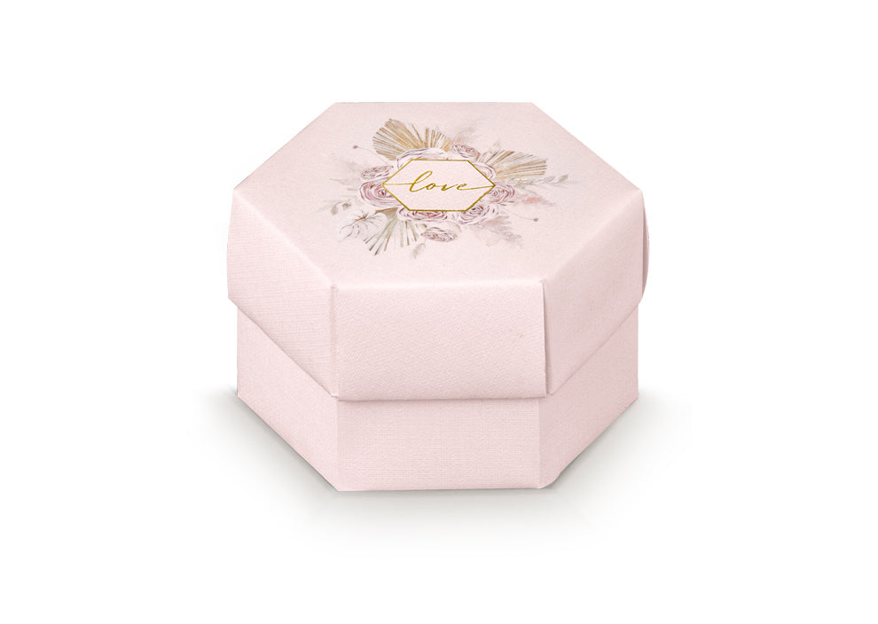Scotton Sechseck-Box Pampas Love 80 x 55 Mm Rosa 10 Stk.