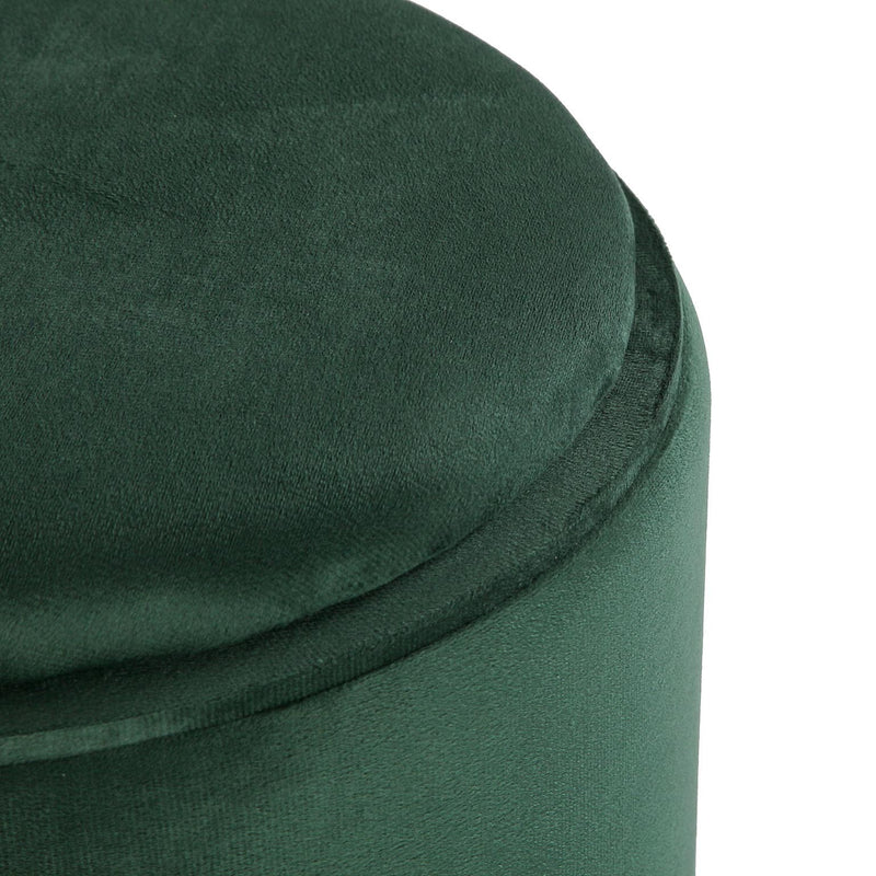 Versa Puff mit Stauraum und Samt-Tablett Grün