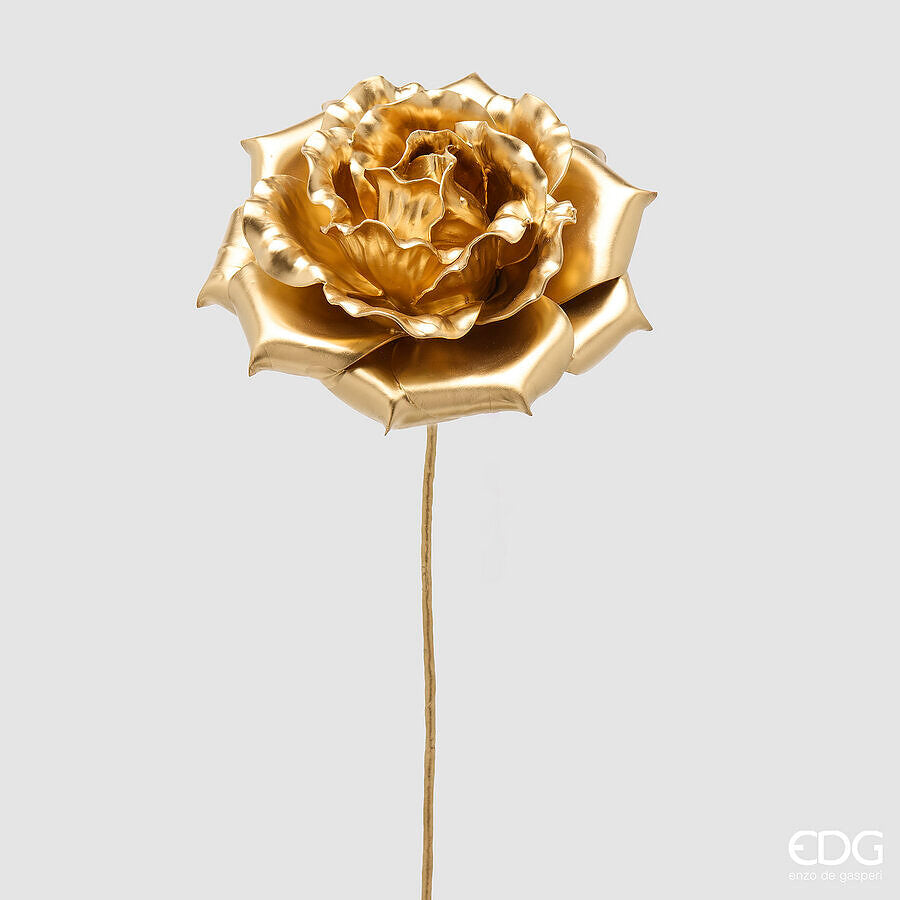 EDG Enzo De Gasperi Rosa Glossy Ramo Gold H60 Ø20 cm – Florales Weihnachtsdekoration