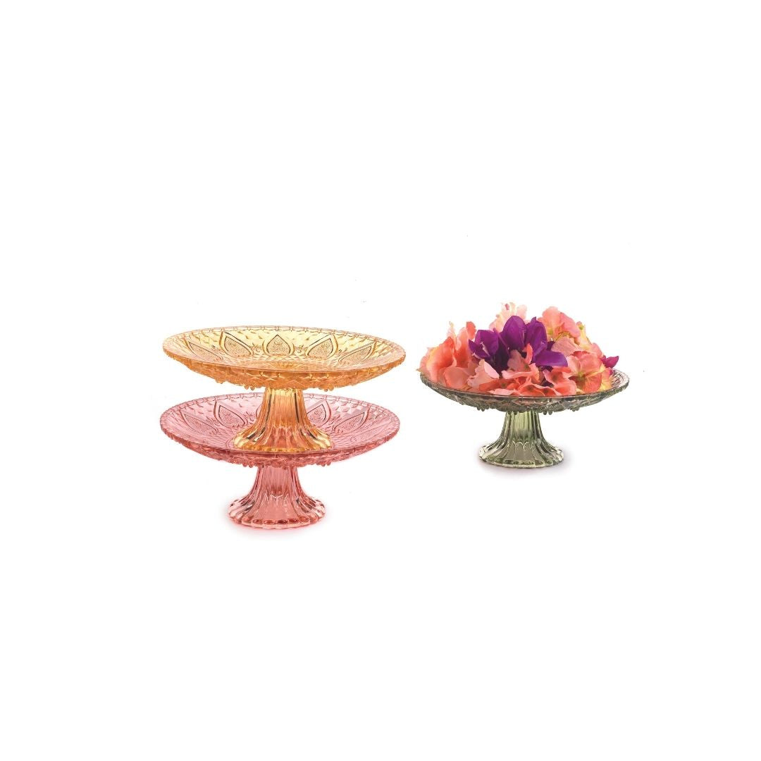 Vimin Box Alzatina Vetro Mix Col D 15 Cm H 10 Cm Set 3 Pz