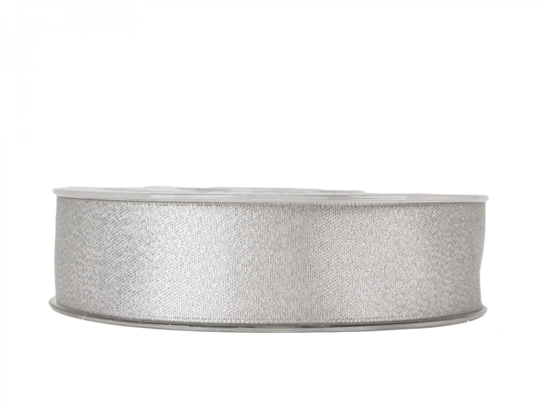 Piovaccari Band Frederik Silber 25 mm x 25 m – Dekoratives Band für Weihnachtsbaum, Schleifen und Geschenkverpackungen