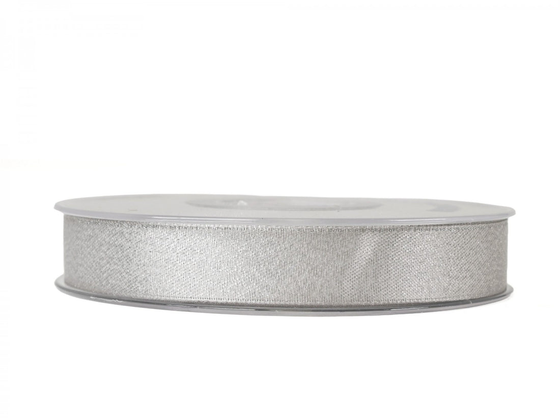 Piovaccari Weihnachtsband Frederick Silber 15 mm x 25 m – Dekoratives Band für Geschenkpakete, Schleifen und Weihnachtsdeko