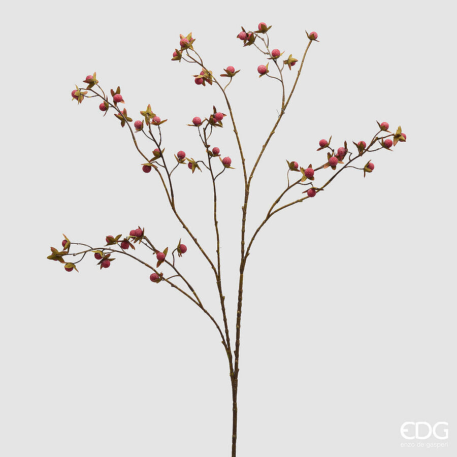 EDG Enzo De Gasperi Ramo Rosa Canina Rosso H110 cm – Fiore Artificiale Decorativo