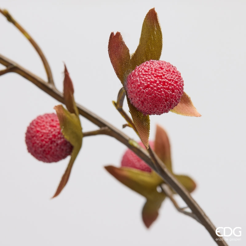 EDG Enzo De Gasperi Ramo Rosa Canina Rosso H110 cm – Fiore Artificiale Decorativo