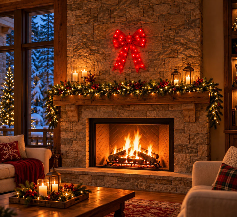 Bonturi Casa Rote Schleife Led Weihnachten 50 cm 84 LED IP 44