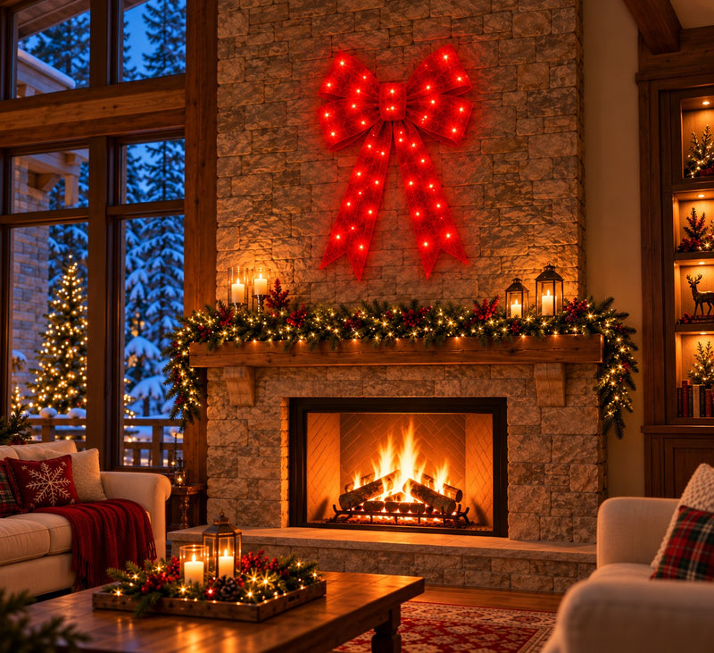 Bonturi Casa Schleife Rot Led Weihnachten 120cm 168 LED ip 44