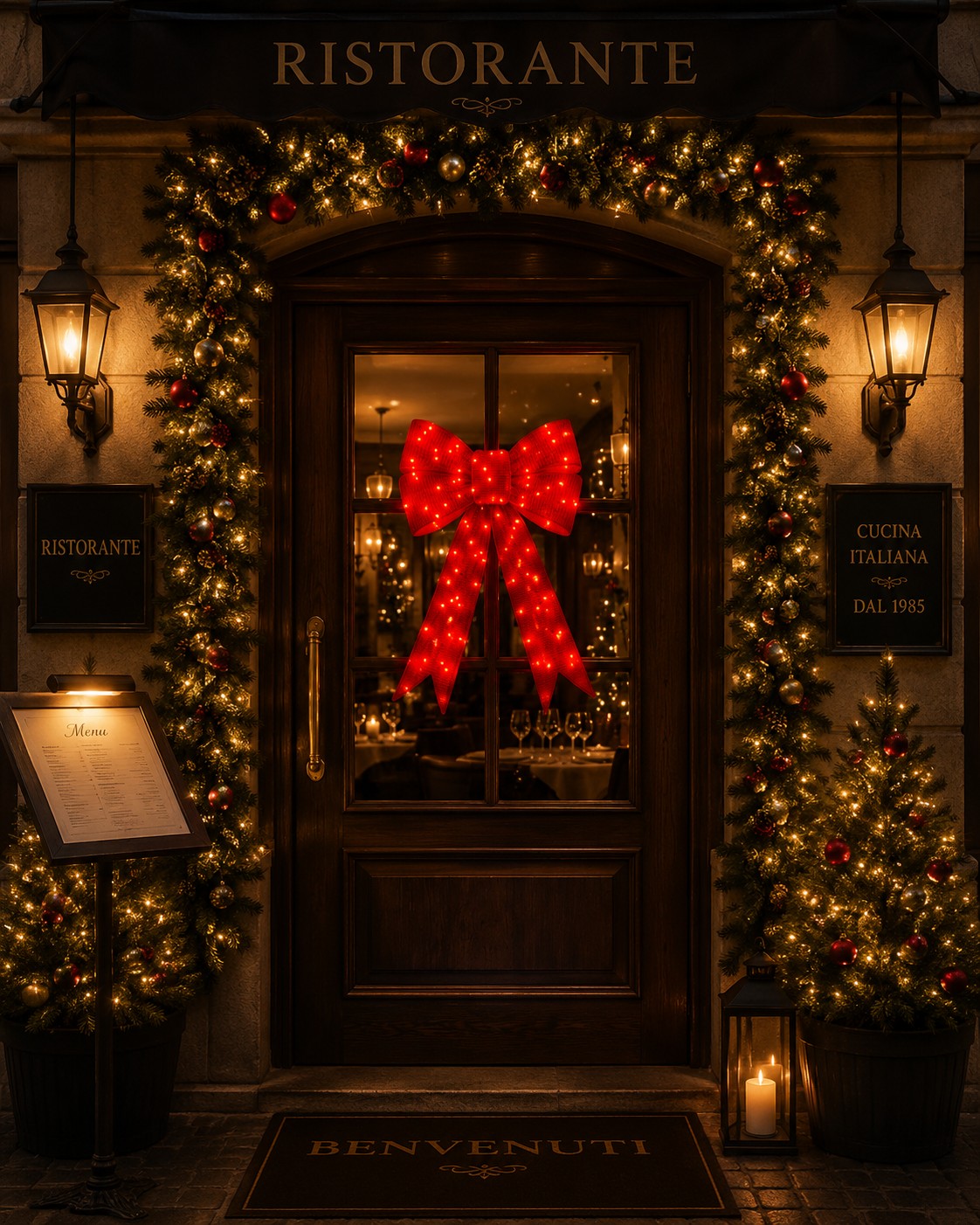 Bonturi Casa LIGHT BOW RED di Natale 120cm 168 LED