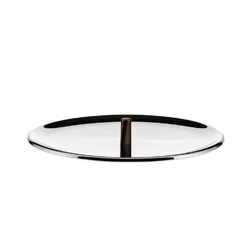 Alessi Edo Deckel Edelstahl mit braunem Knopf