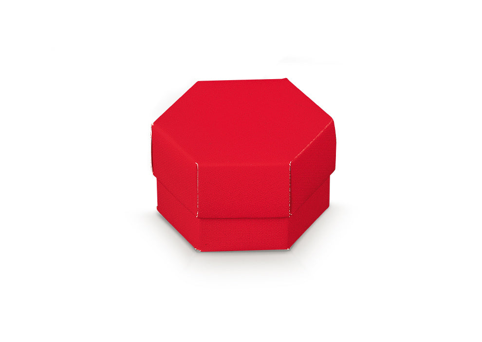 Scotton Sechseck-Box 60 x 40 mm mit Teiler Leinen Rot 10 Stück