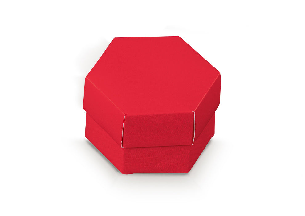 Scotton Sechskant-Box 80 x 55 mm mit Teiler Leinen Rot 10 Stk
