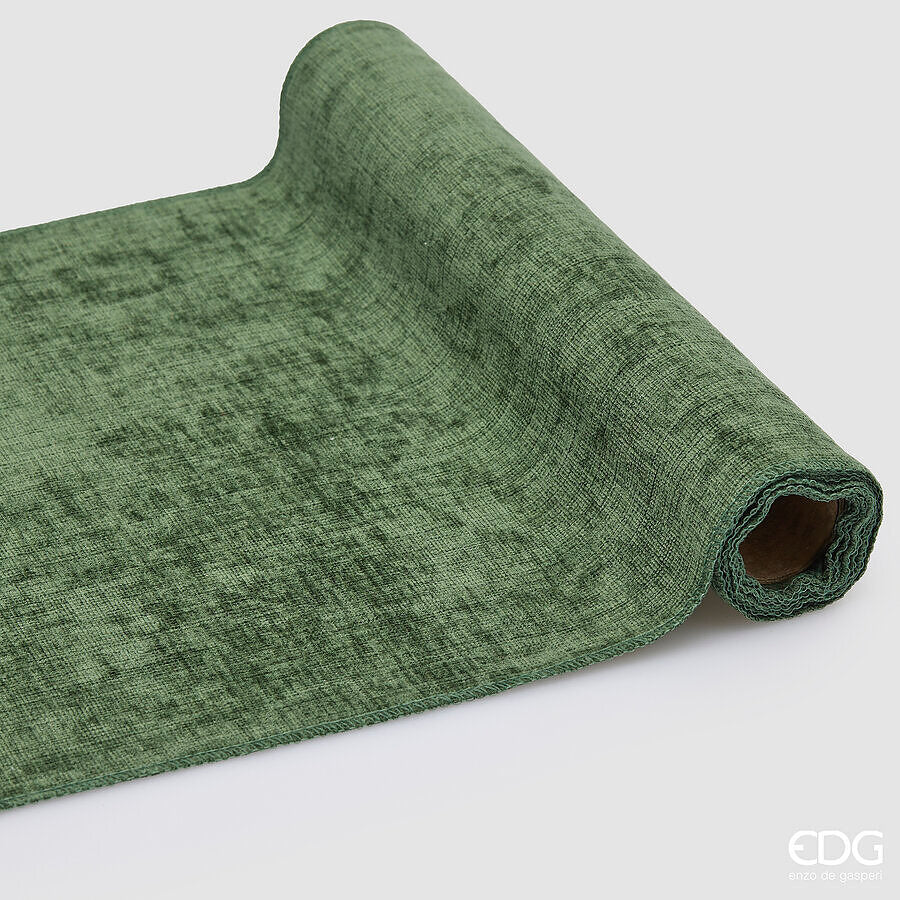 EDG Enzo De Gasperi Tessuto Decorativo Ciniglia Verde Rotolo 35x180 cm – Decorazione di Natale