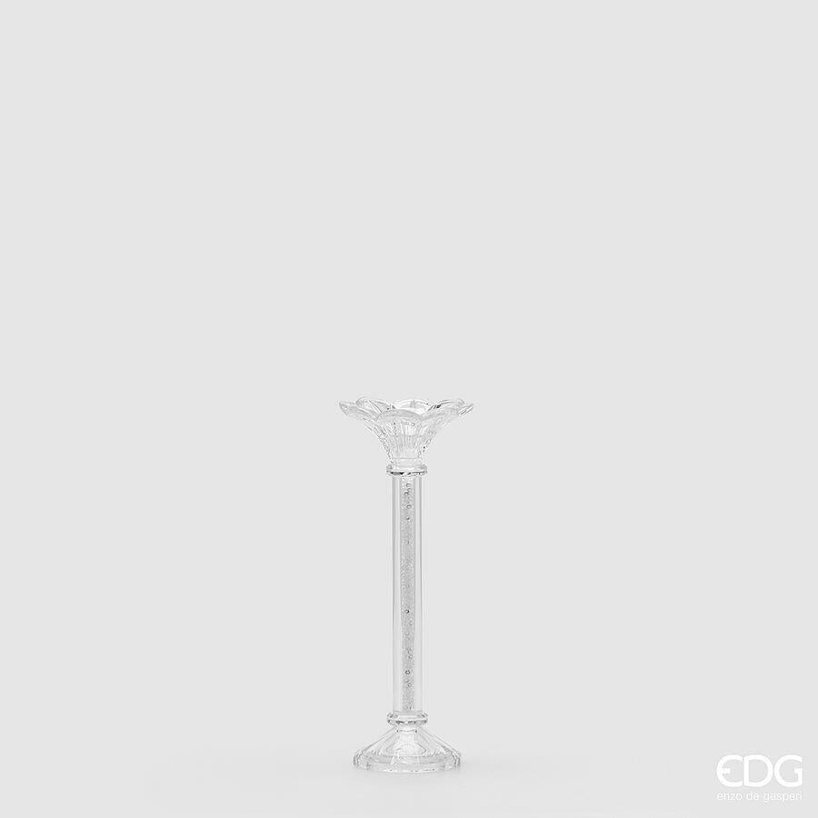 EDG Enzo De Gasperi Kerzenhalter Crystal Blume H 30 Cm D 9 Cm Natur Transparent