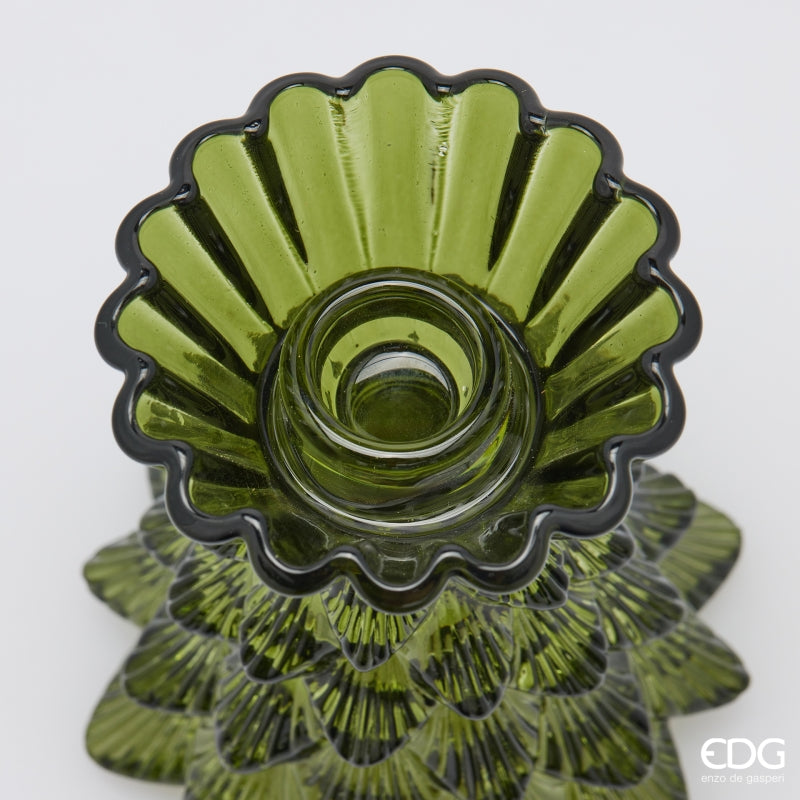 EDG Enzo De Gasperi Kerzenhalter Pino Dark Green H14 Ø12 cm – Weihnachtsdeko
