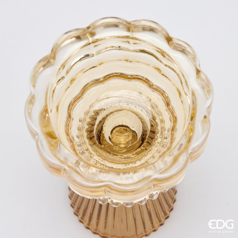 EDG Enzo De Gasperi Portacandela Natalizio a Coppa H15 Ø10 cm Marrone Mix – Decorazione di Natale
