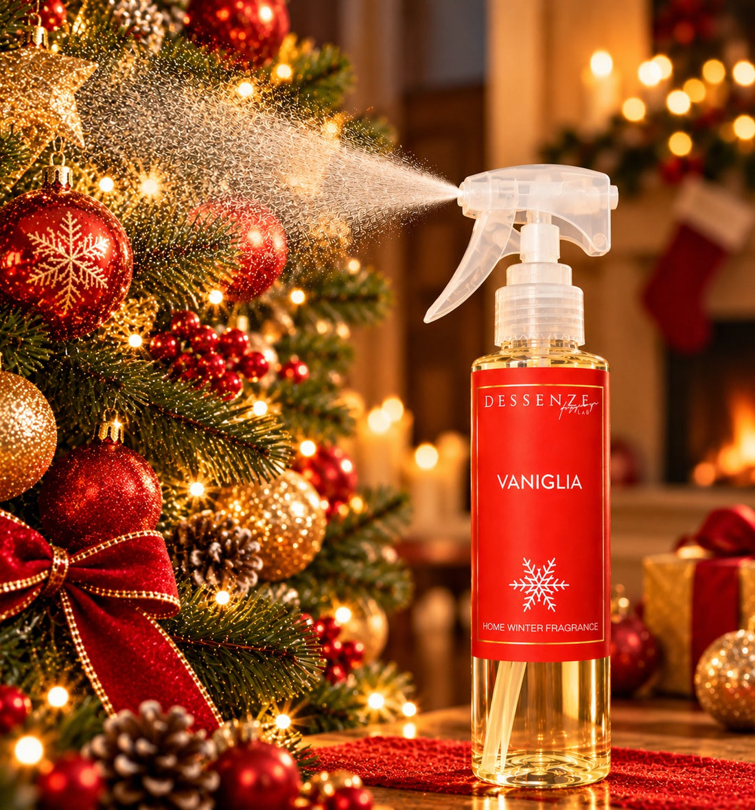 DESSENZE Duft für den Weihnachtsbaum Christmas Spray Vanille 100 ml – Weihnachtlicher Duftspray