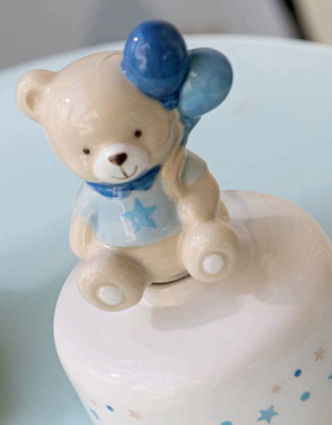 Cupido&Co. Spieluhr Teddybär mit blauen Ballons H 125 cm mit Box