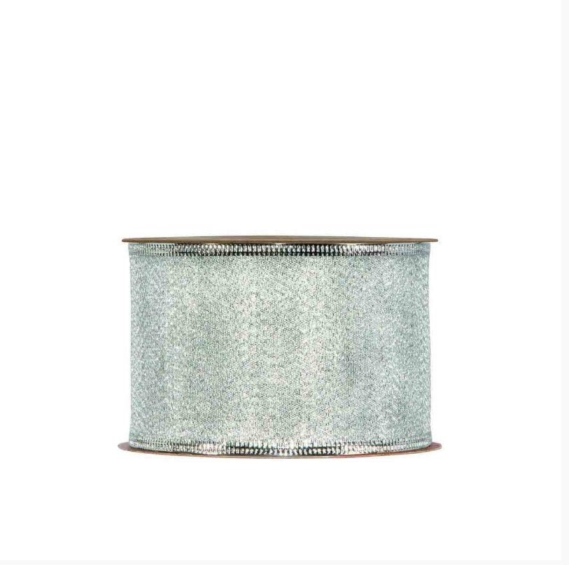 Piovaccari Band Amelie Silber 63 mm x 10 m – Dekoratives Weihnachtsband für Weihnachtsbaum, Schleifen und Geschenkverpackungen