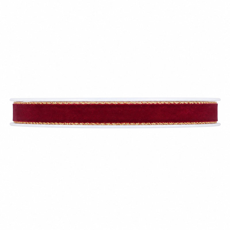 Piovaccari Band Velvet Dream Bordeaux 9 mm x 20 m – Dekoratives Samtband für Schleifen, Geschenkverpackungen, Weihnachtsdekoration und DIY