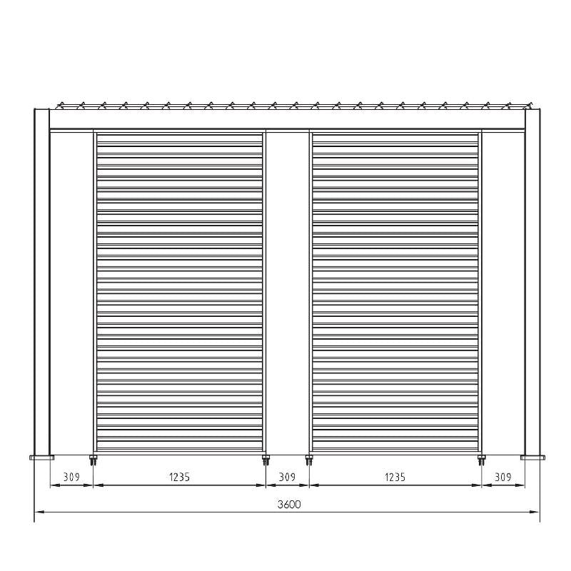 Bizzotto Vertikales Paneelset für Pergola Ocean 232,45 x 30,9 cm Weiß