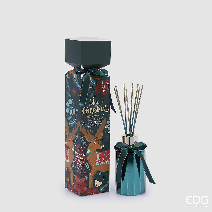 EDG Enzo De Gasperi Profumatore Natalizio Bottiglia Joyful Black Forest 210 ml – Diffusore di Fragranza per Ambiente